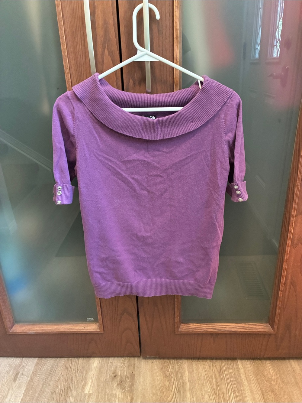 Purple Short Sleeve Sweater